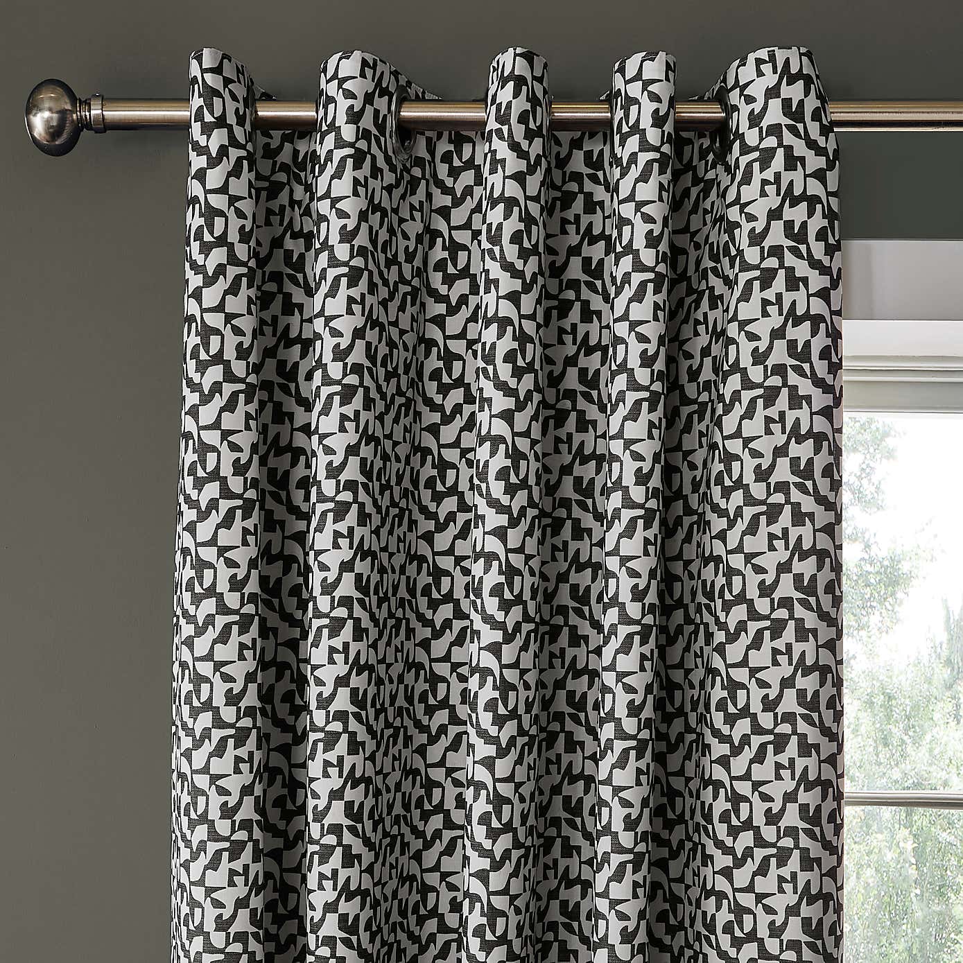 Valter Mino Geometric Blackout Eyelet Curtains