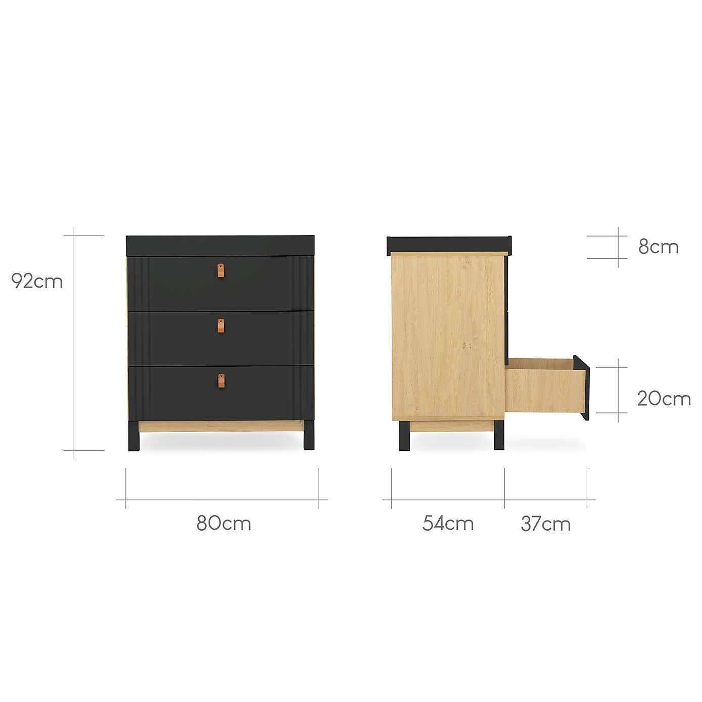 CuddleCo Rafi 3 Drawer Chest & Changing Unit