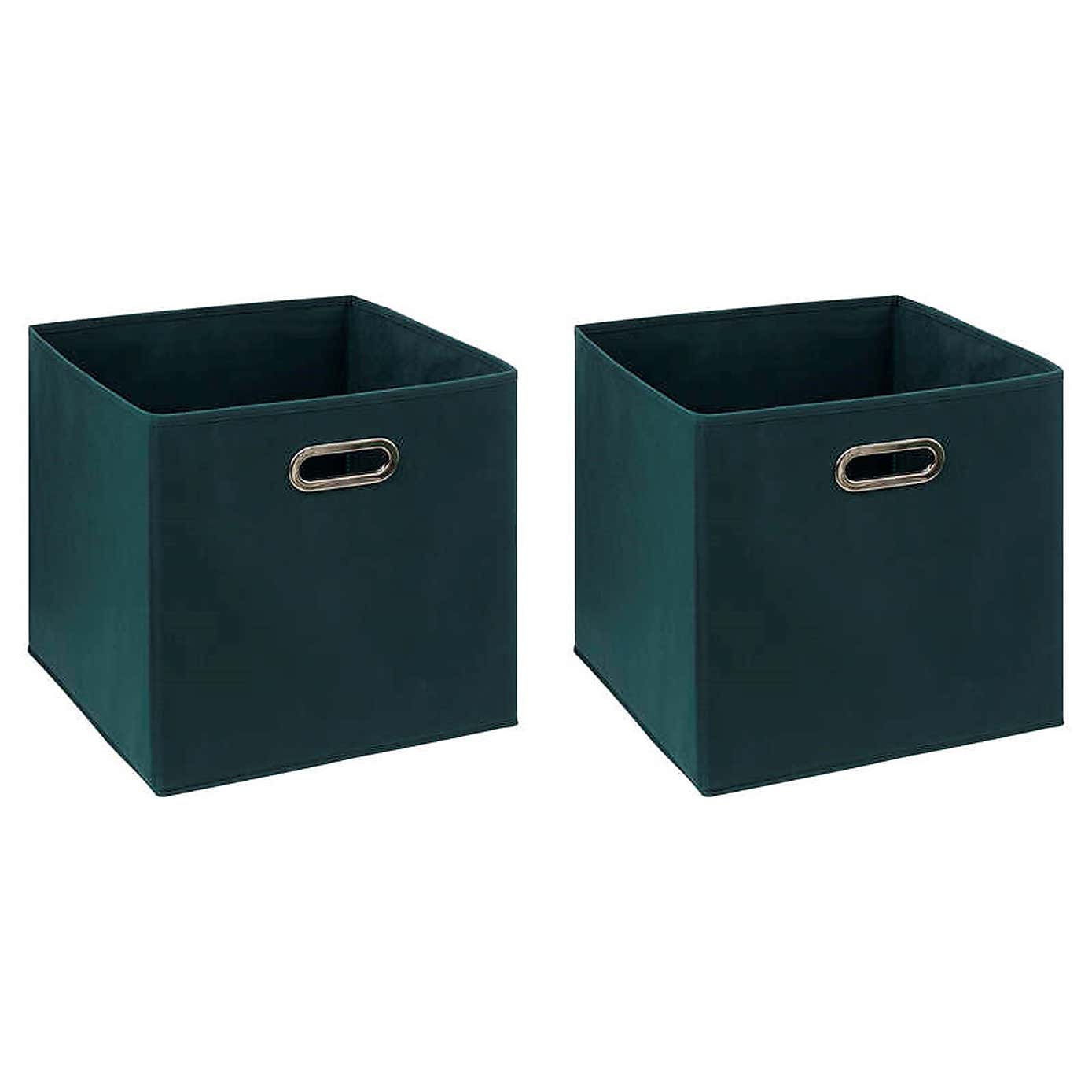 Mix and Modul Set of 2 Linen Effect Cube Storage Boxes