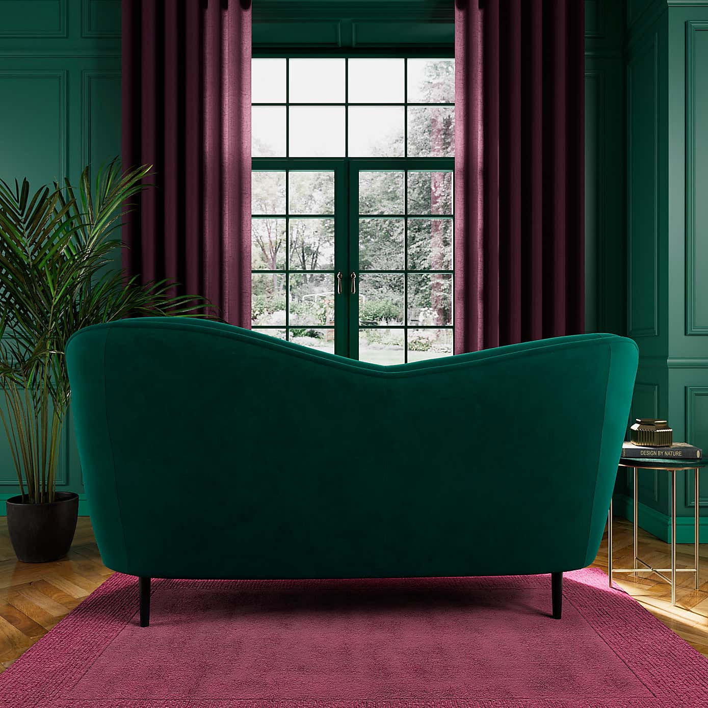 Aubery Velvet Curved 2 Seater Sofa