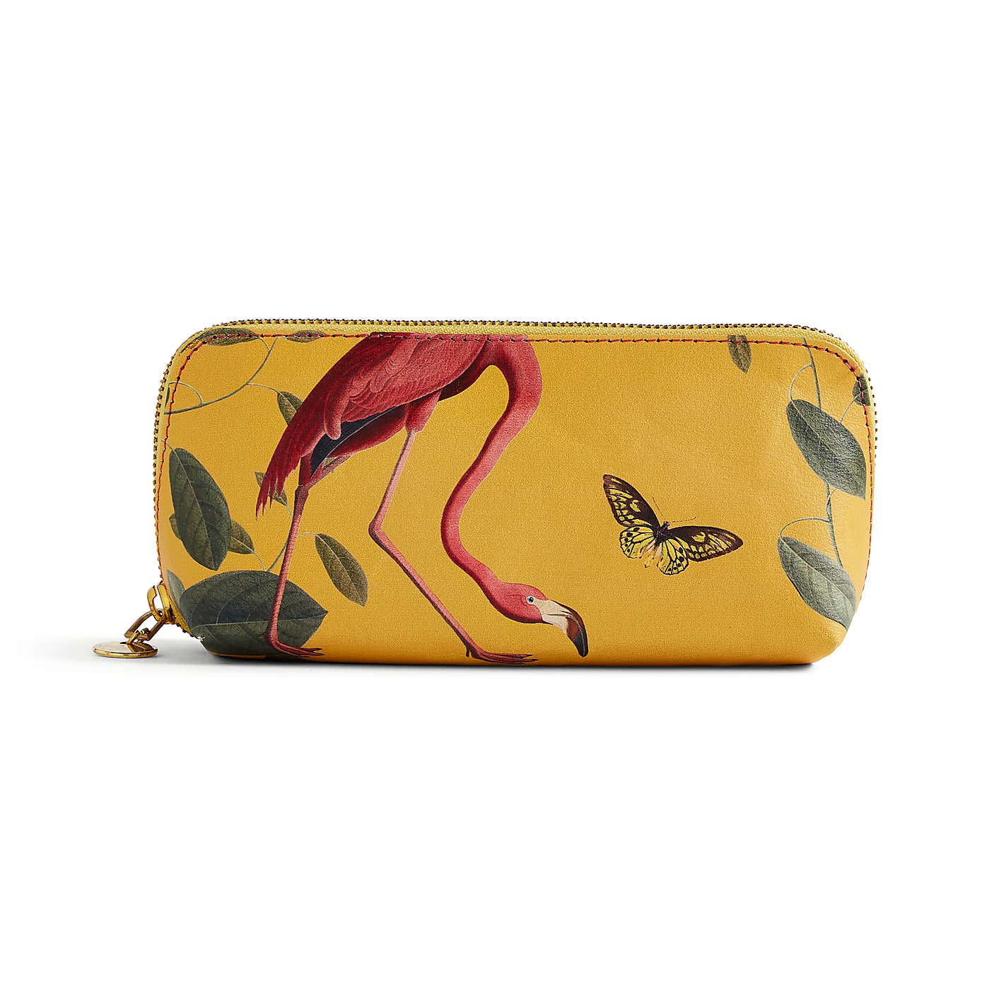 Recycled Leather Flamingo Pencil Case