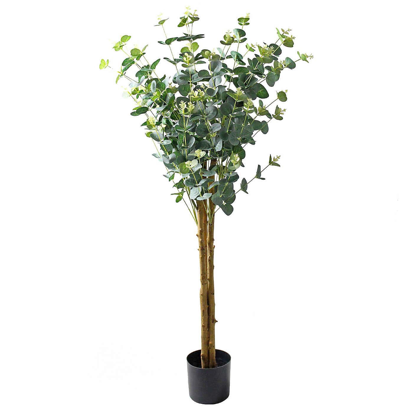 Artificial Eucalyptus Tree in Black Plant Pot