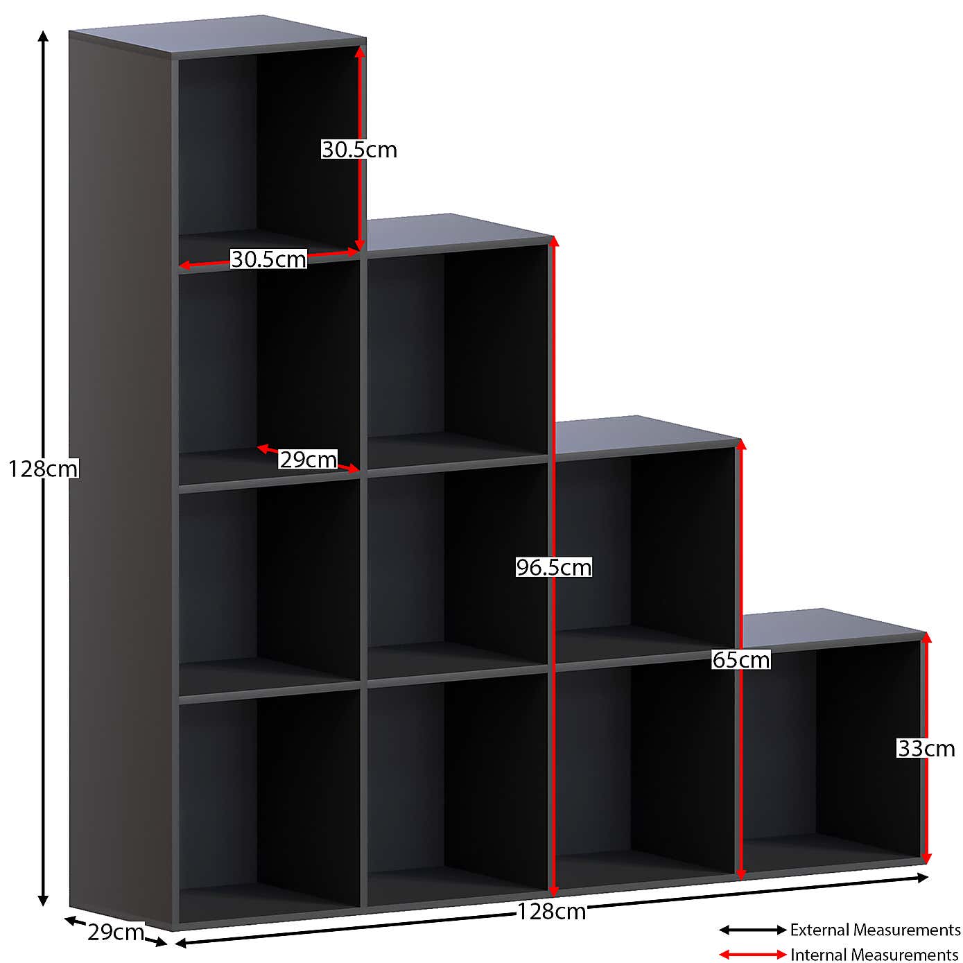 Vida Designs Durham 10 Cube Staircase Storage Unit