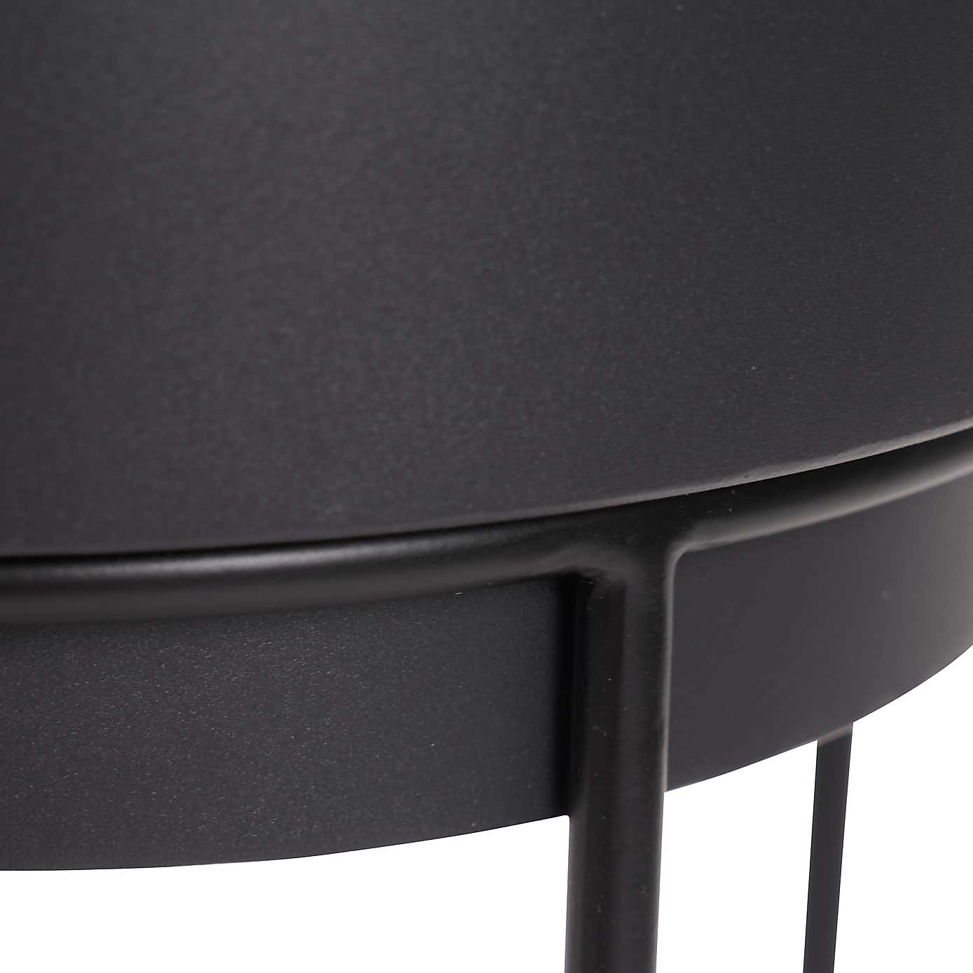 Set of 2 Round Graphite Metal Plant Stands