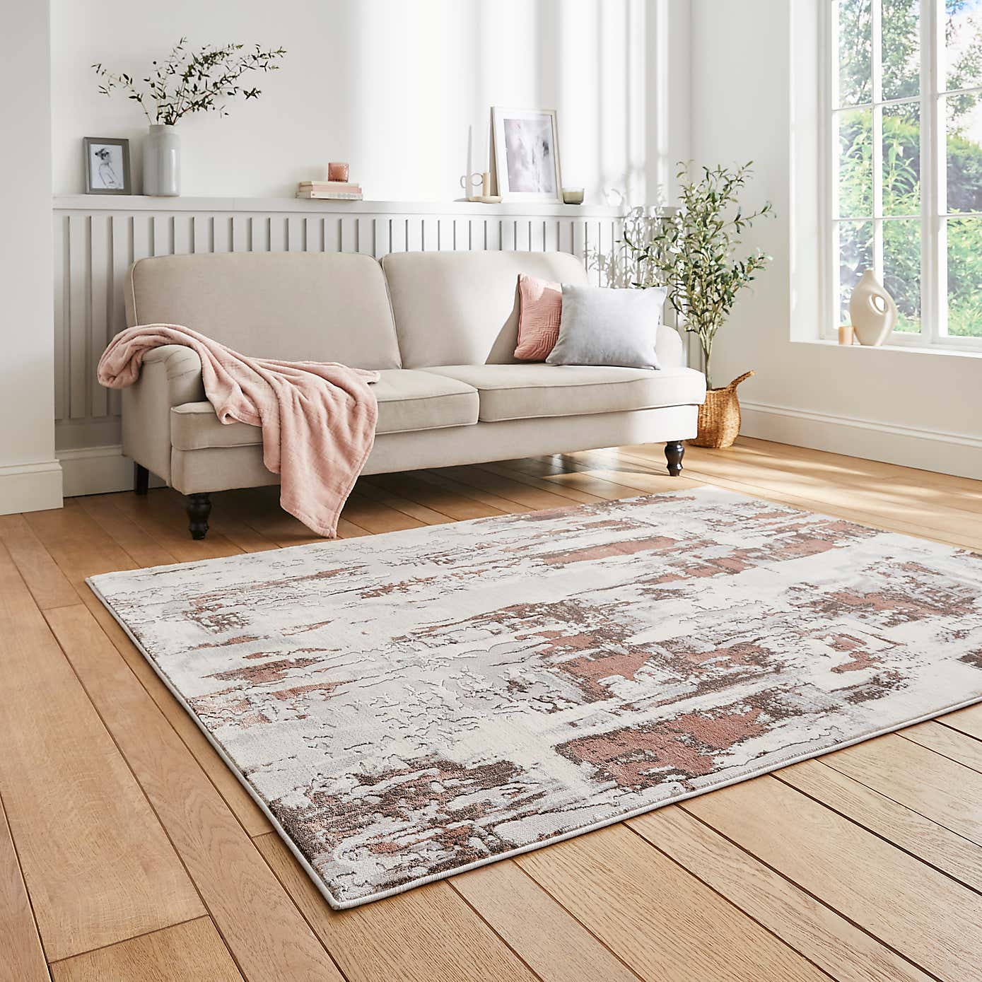 Apollo Marble Effect Washable Rug