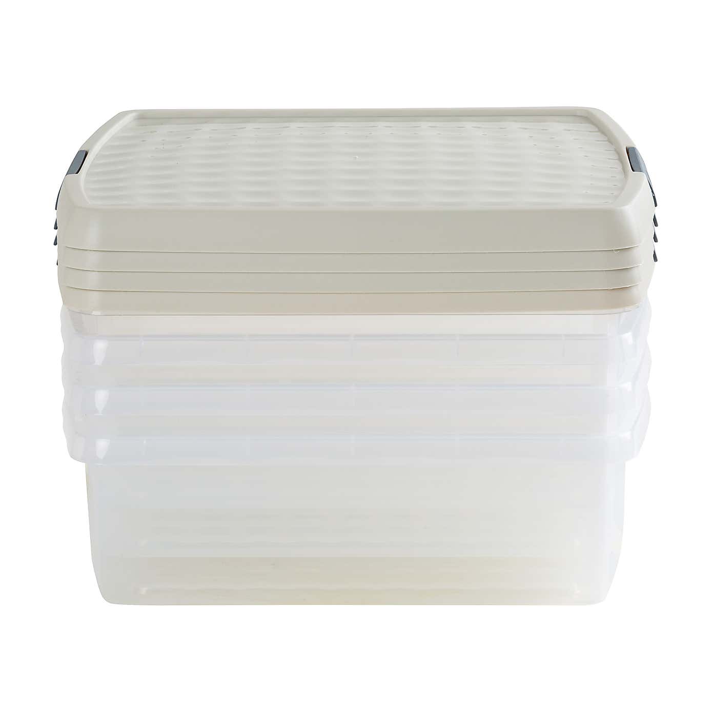 Wham Clip Pack of 4 Square Storage Boxes With Lids