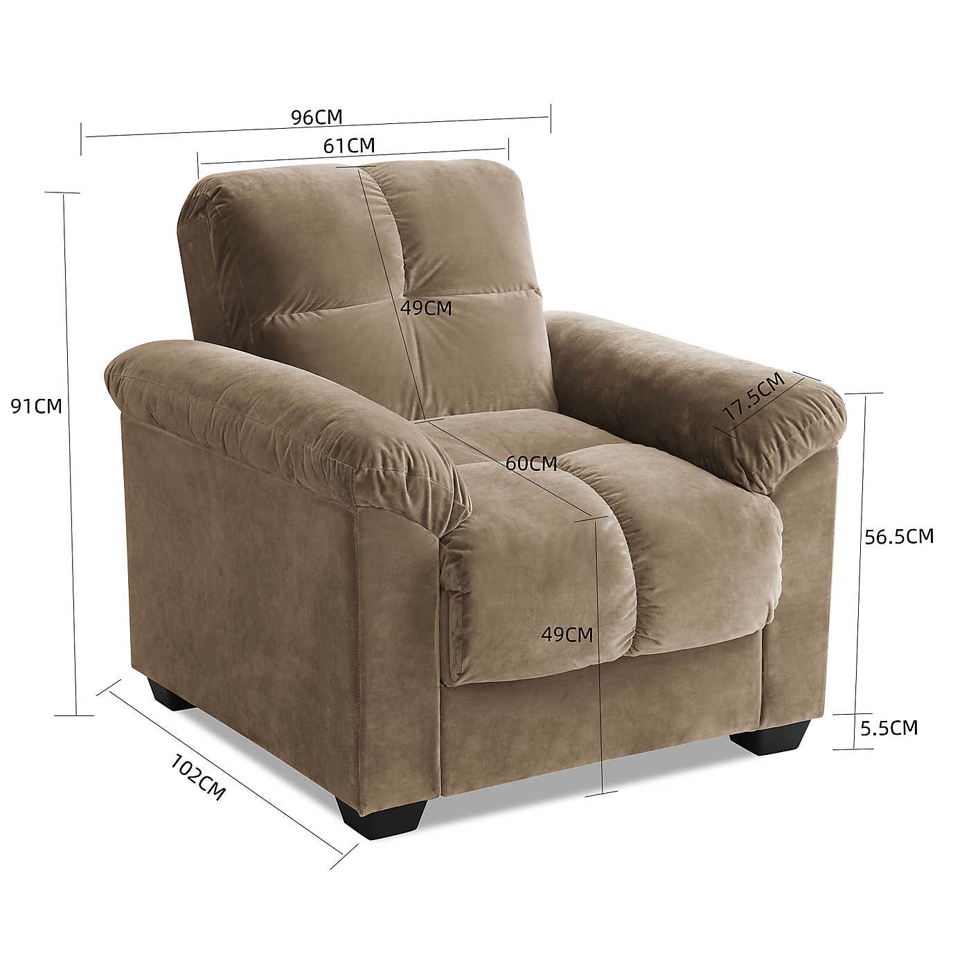 Margo Velvet Reclining Armchair