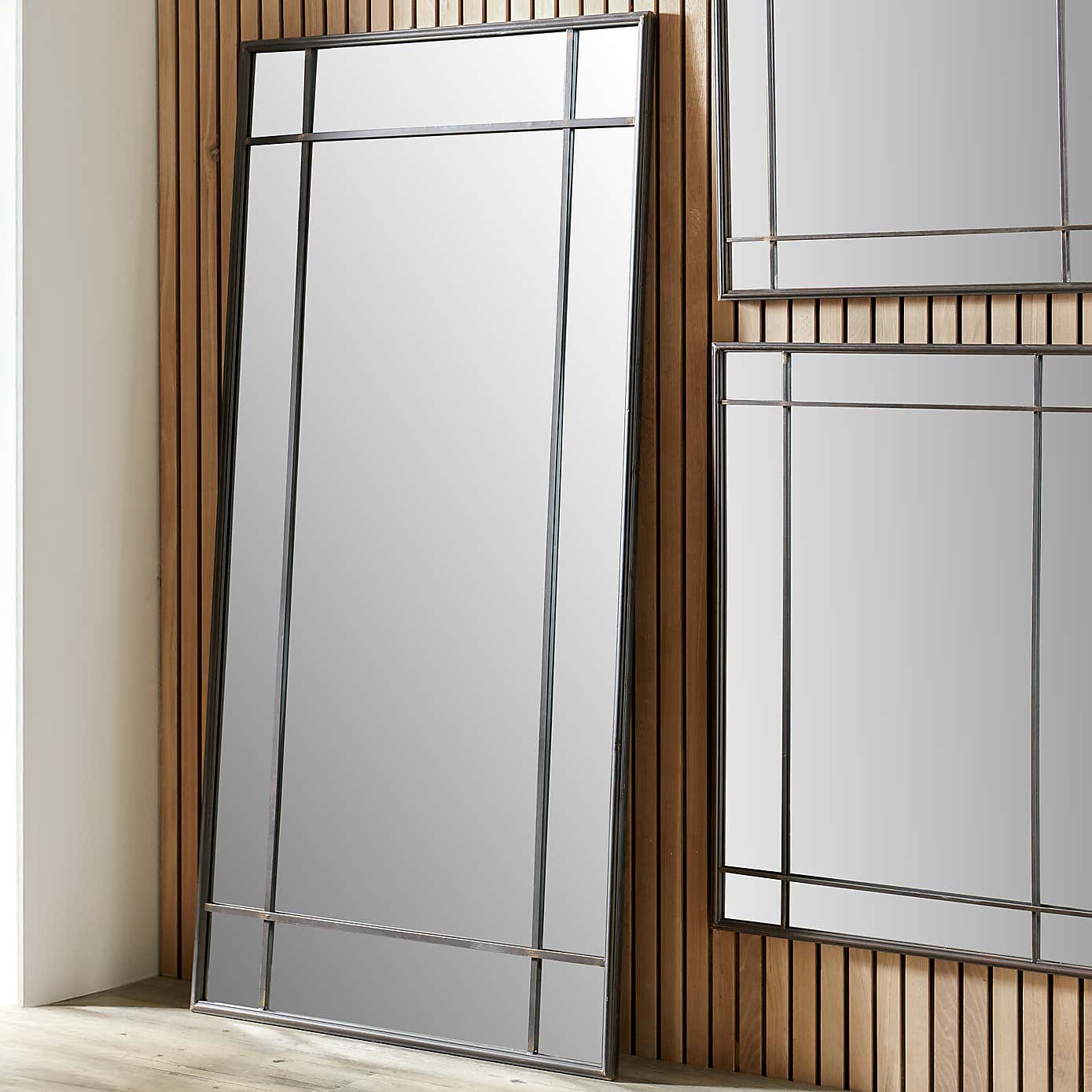 Antique Bronze Rectangular Full Length Leaner Mirror