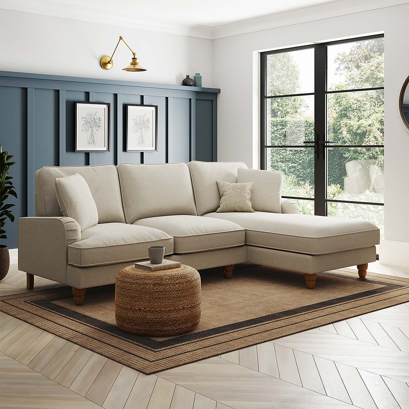 Beatrice Luna 3 Seater Corner Chaise Double Sofa Bed