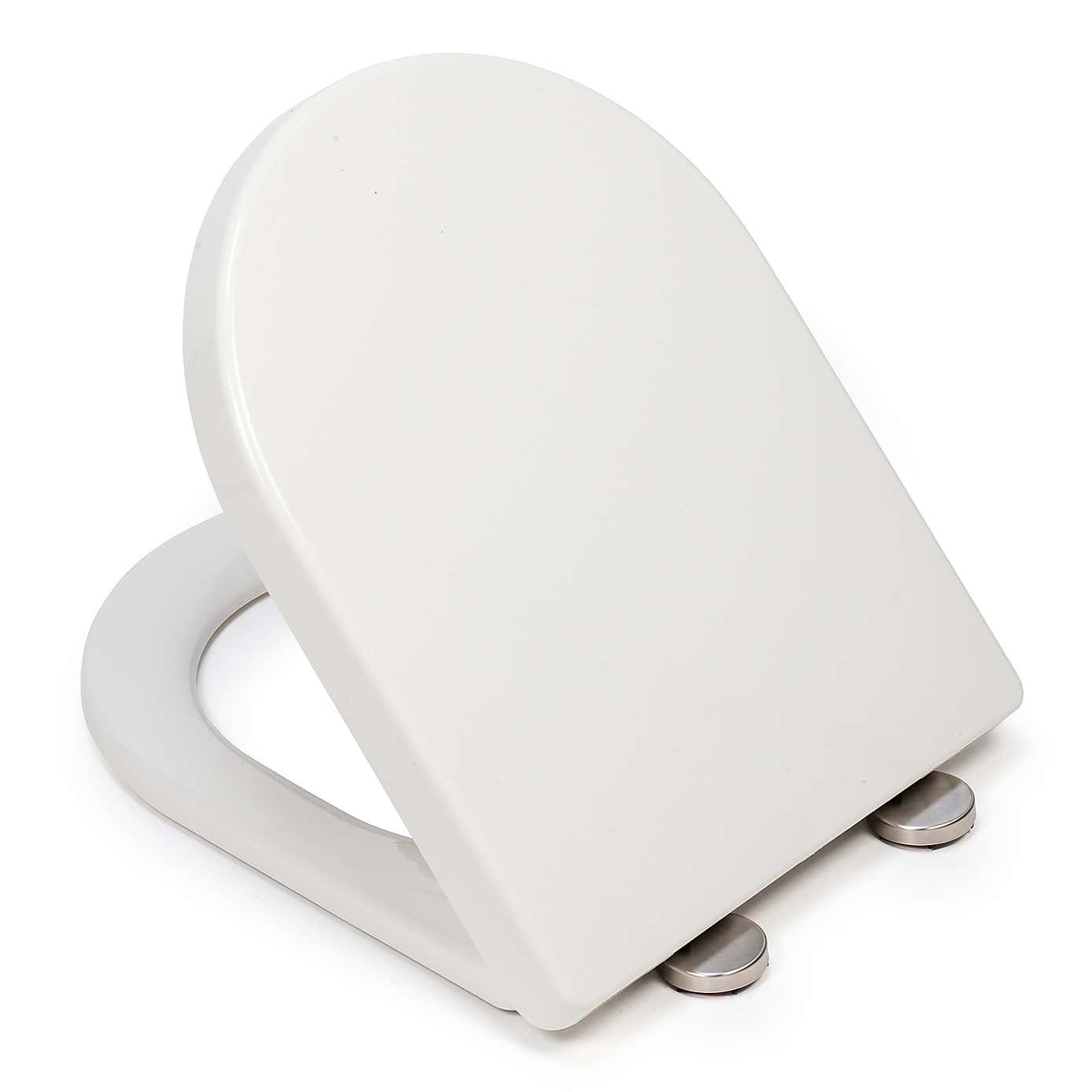 Croydex Telese White Stick-n-Lock D Shape Toilet Seat