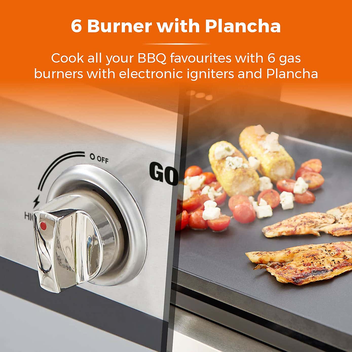 Tower Goucho Gas BBQ & Plancha, Black Steel