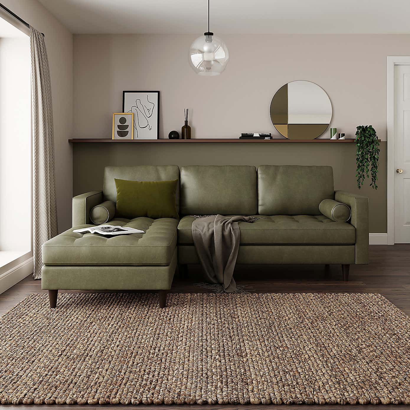 Zoe Faux Leather Left Hand Corner Sofa