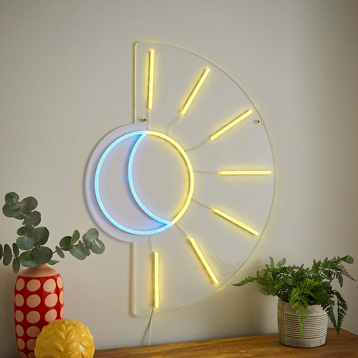 Sun and Moon Neon Wall Light