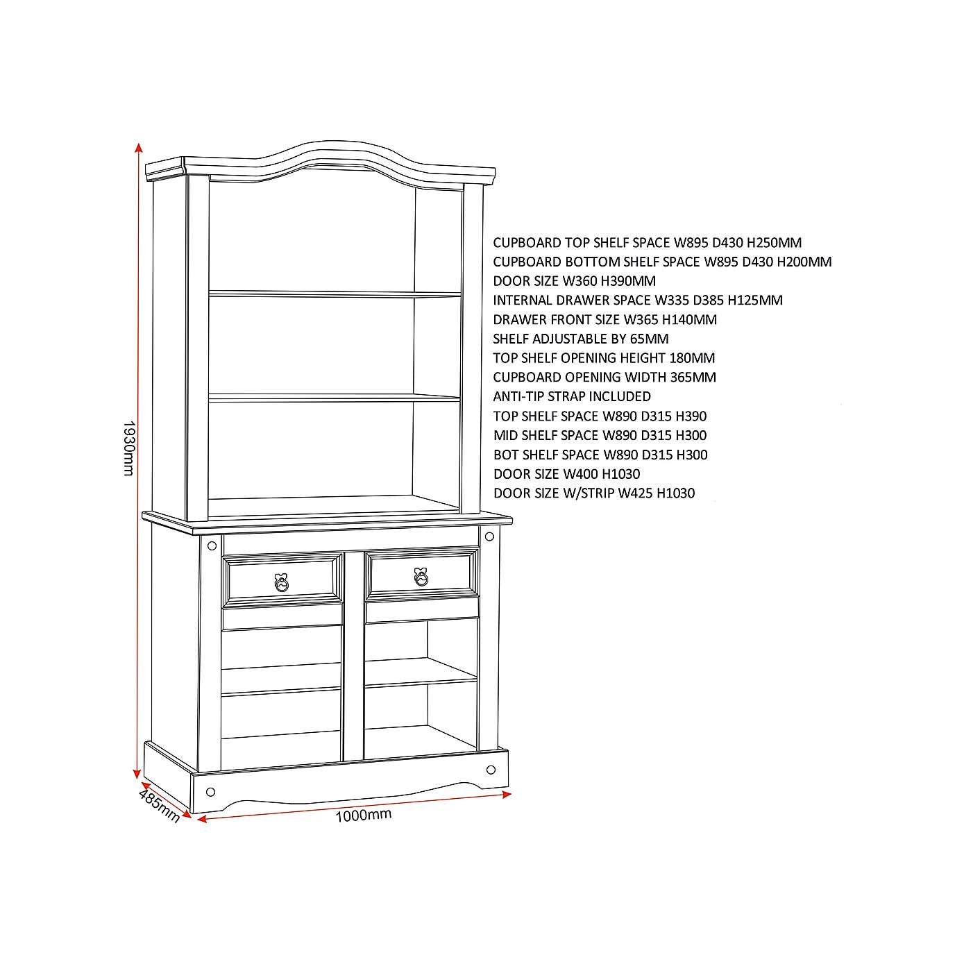 Corona Pine Dresser Unit