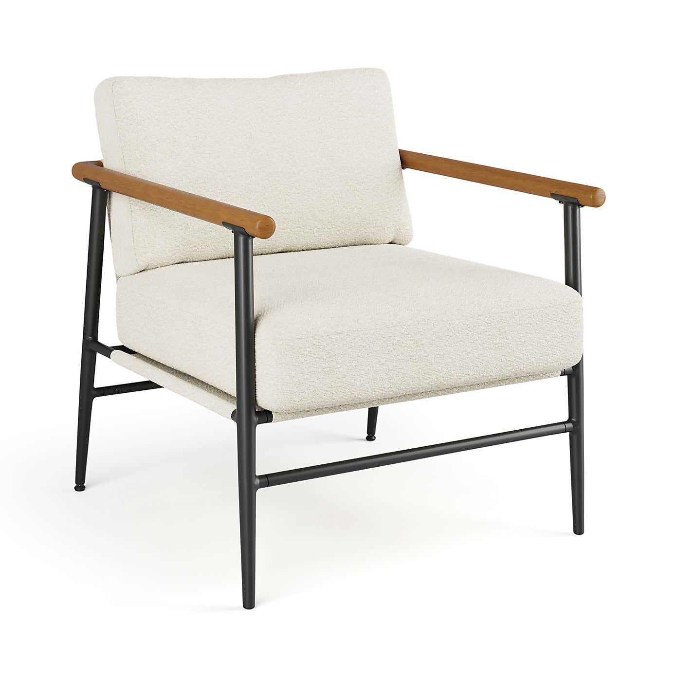 Arbour Industrial Boucle Metal Arm Accent Chair