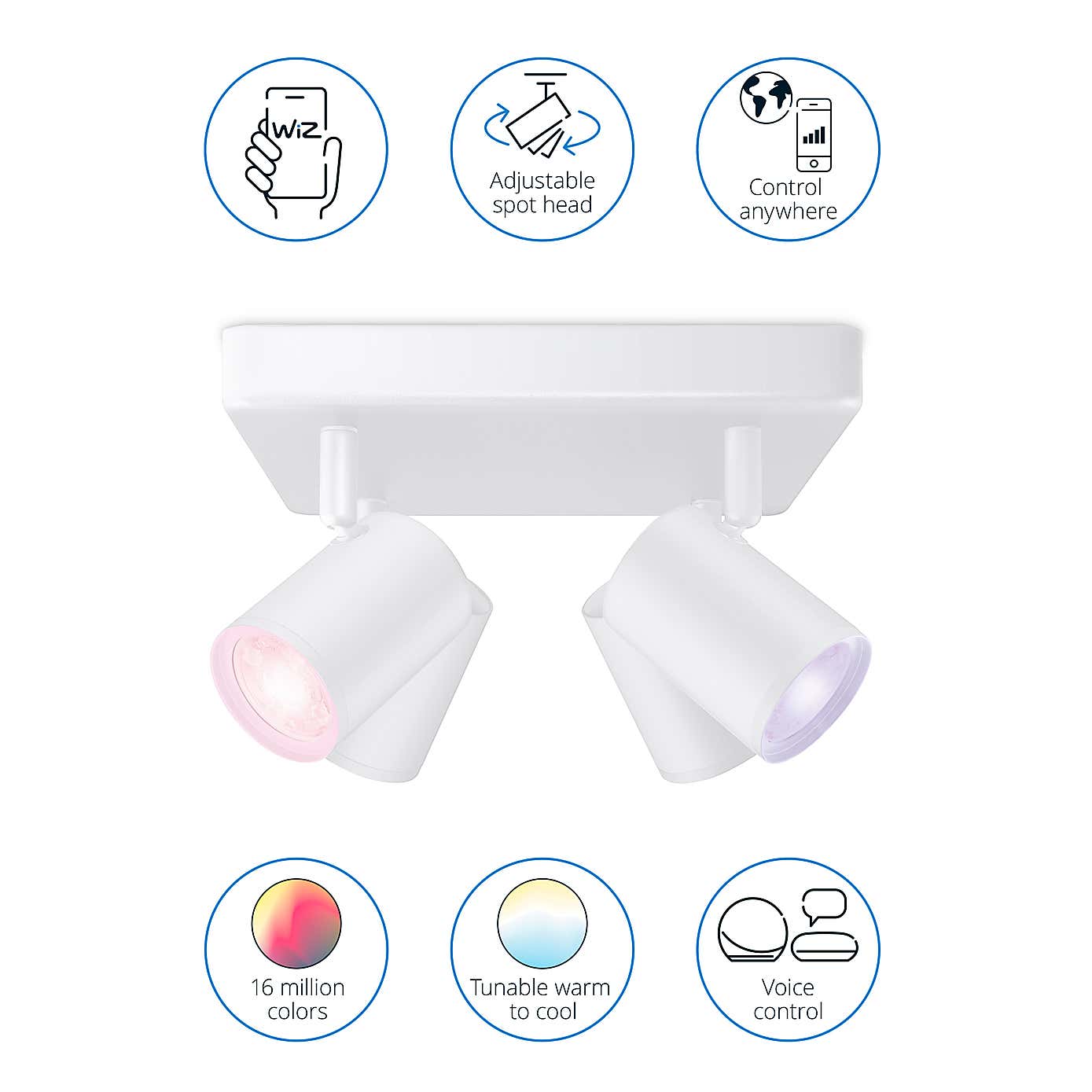 WiZ Imageo Smart 4 Light LED Adjustable Spotlight