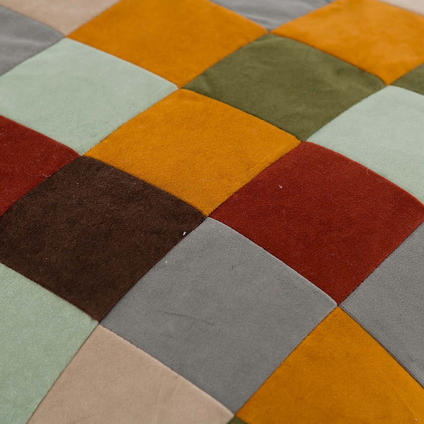 Eliza Blue Patchwork Cube Pouffe