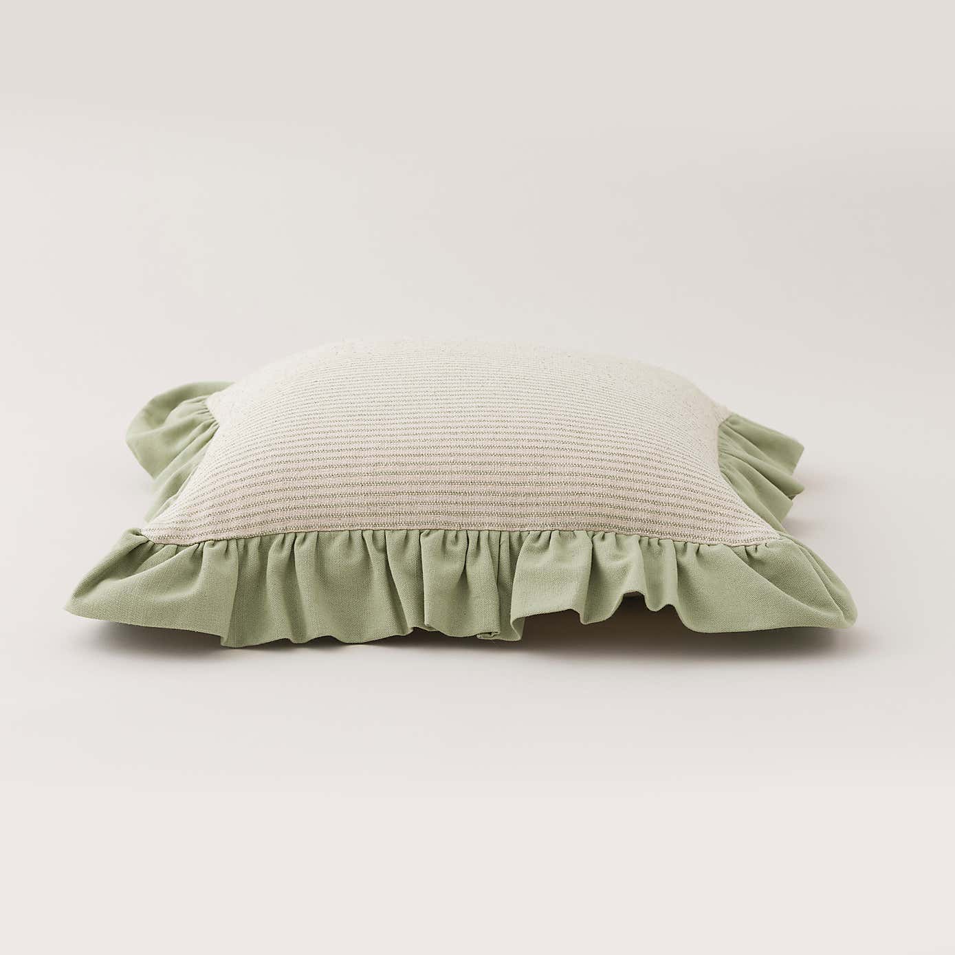 Isabelle Striped Ruffle Cotton Square Cushion Cover