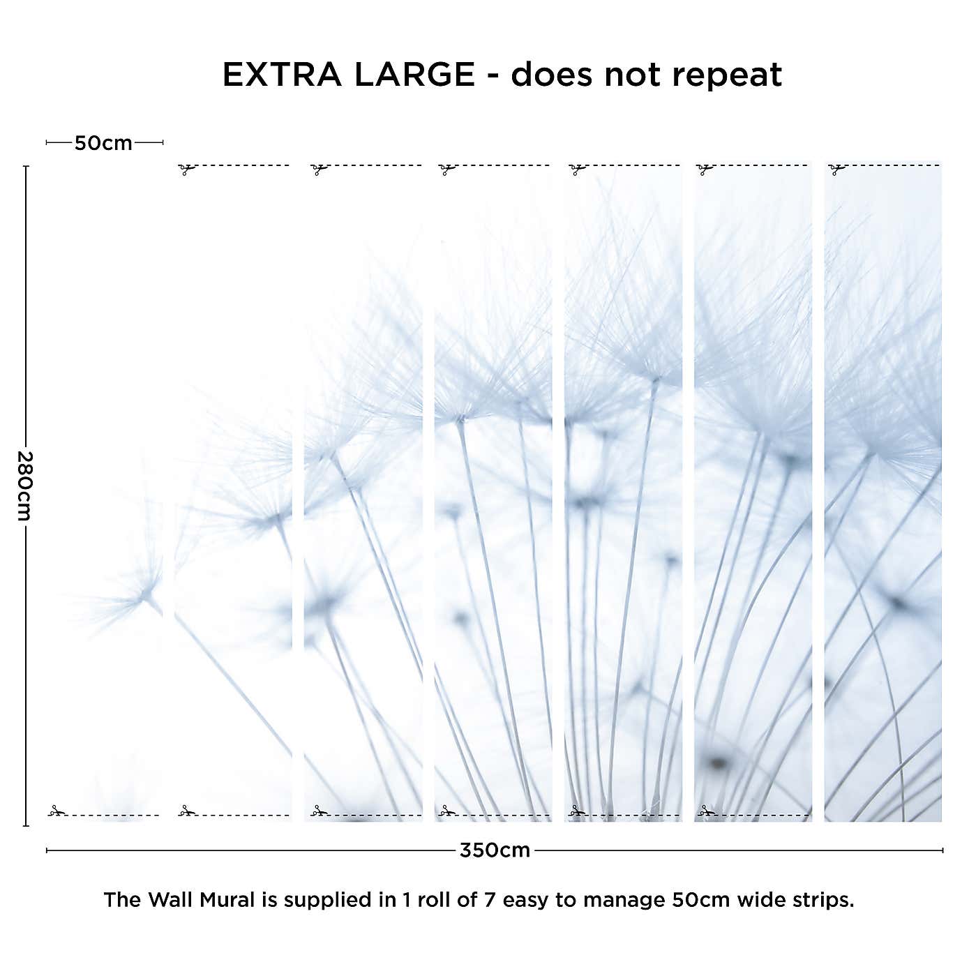 Dandelion Mural Blue