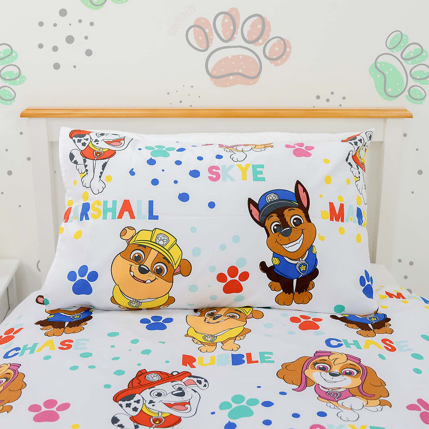 Paw Patrol Splodge Duvet Cover & Pillowcase Set, Single