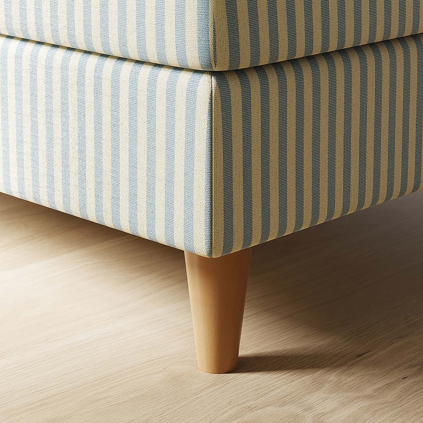 Zoe Square Storage Footstool, Pinstripe