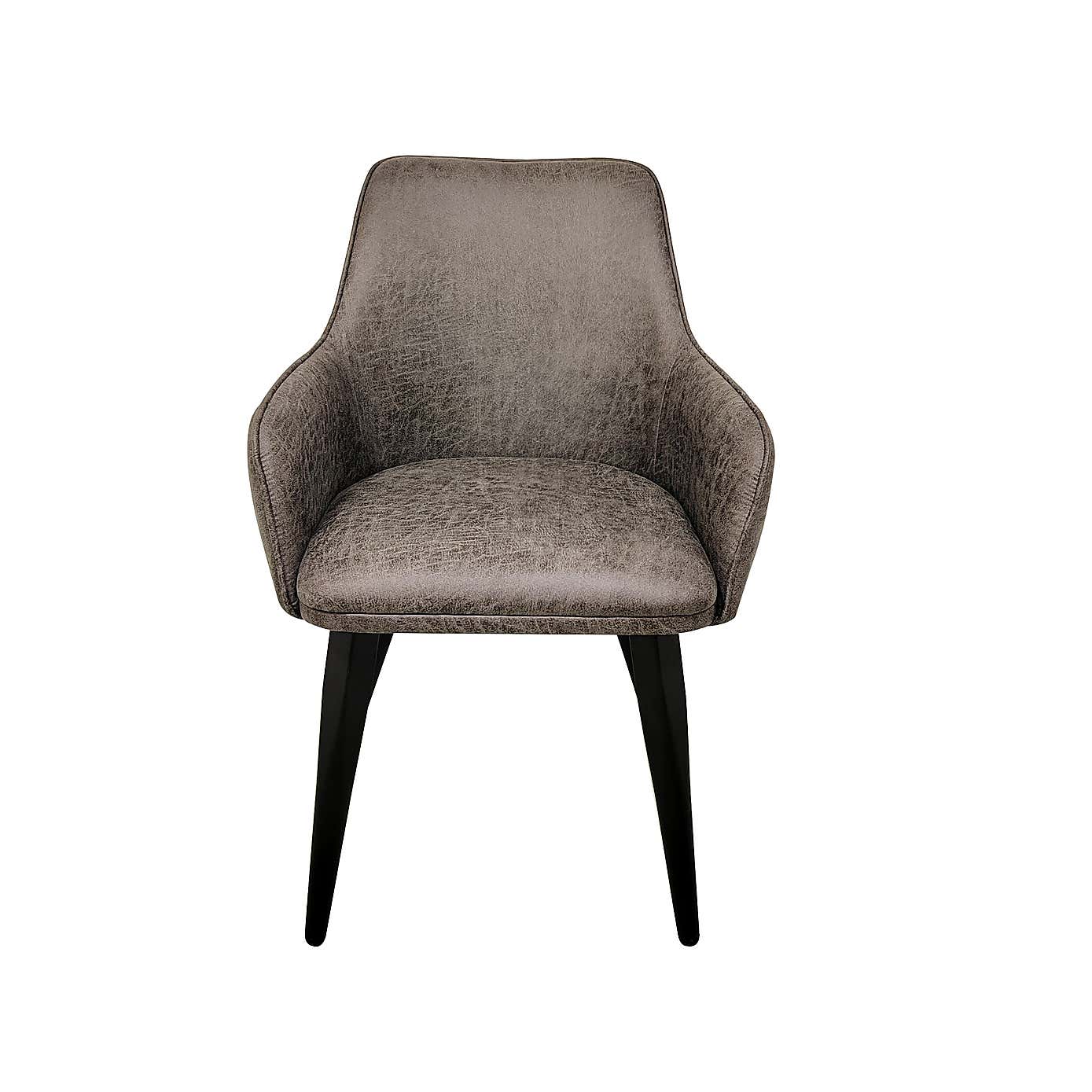 Indus Valley Set of 2 Logan Dining Chairs, Faux Leather