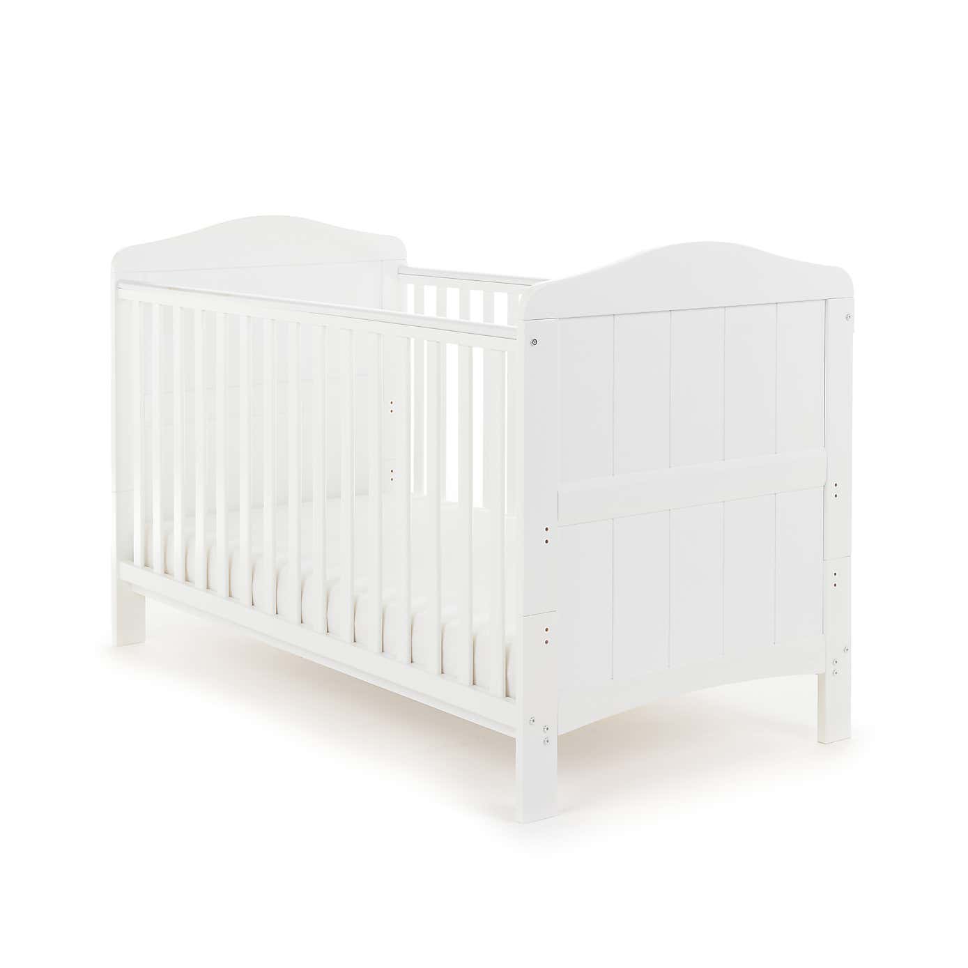 OBaby Whitby Cot Bed, White Painted Pine