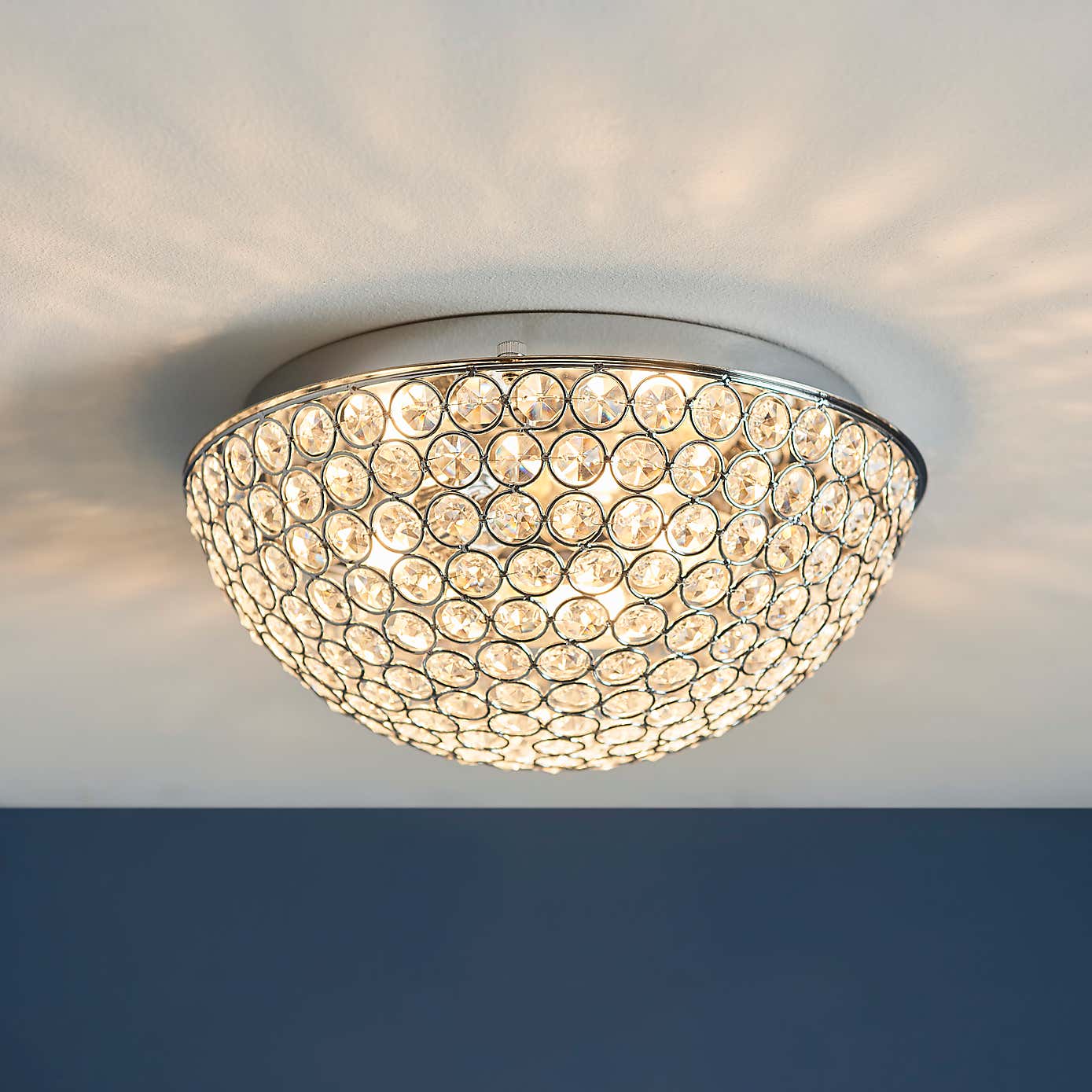 Vogue 3 Light Chryla Crystal Flush Ceiling Fitting