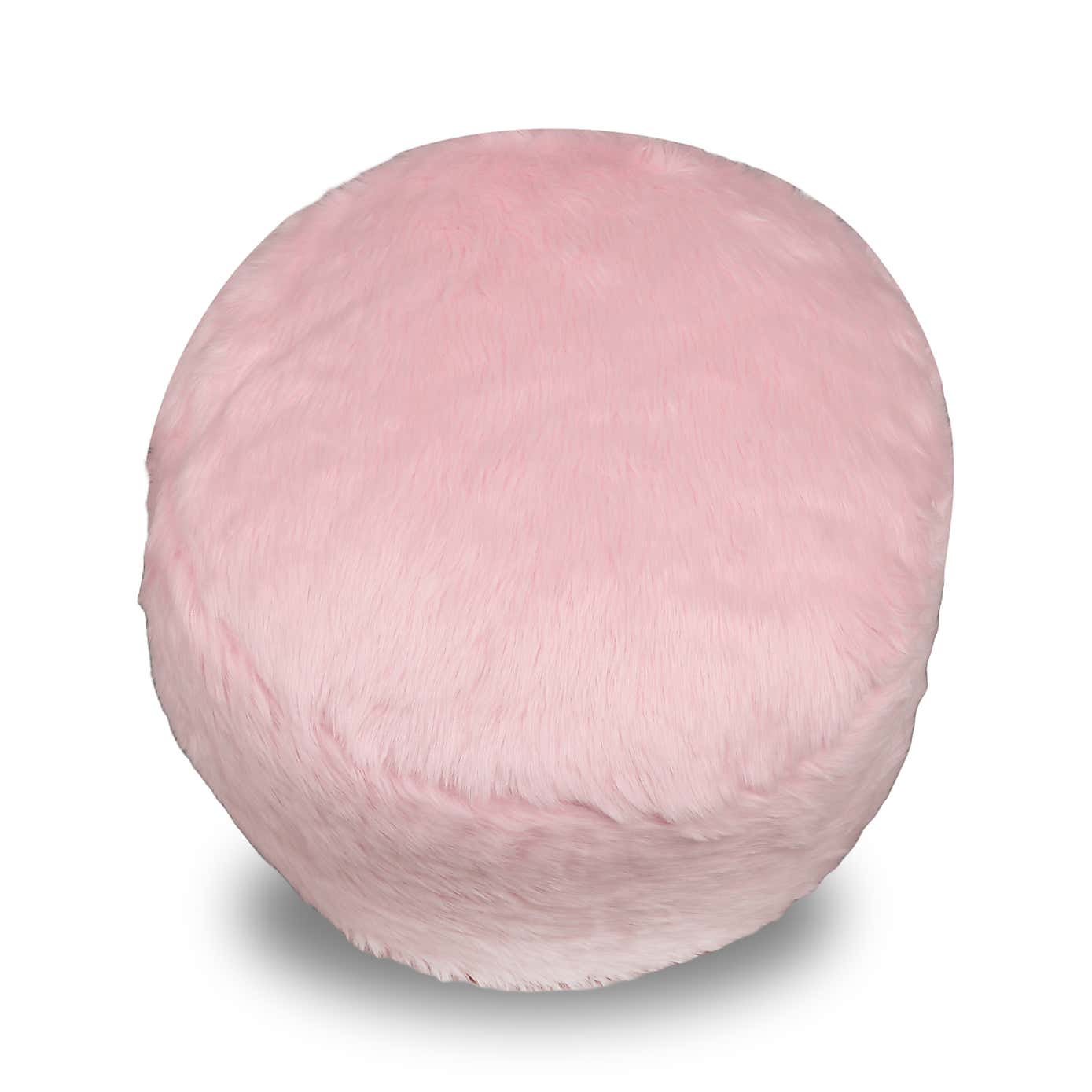 Kaikoo Pink Faux Fur Footstool