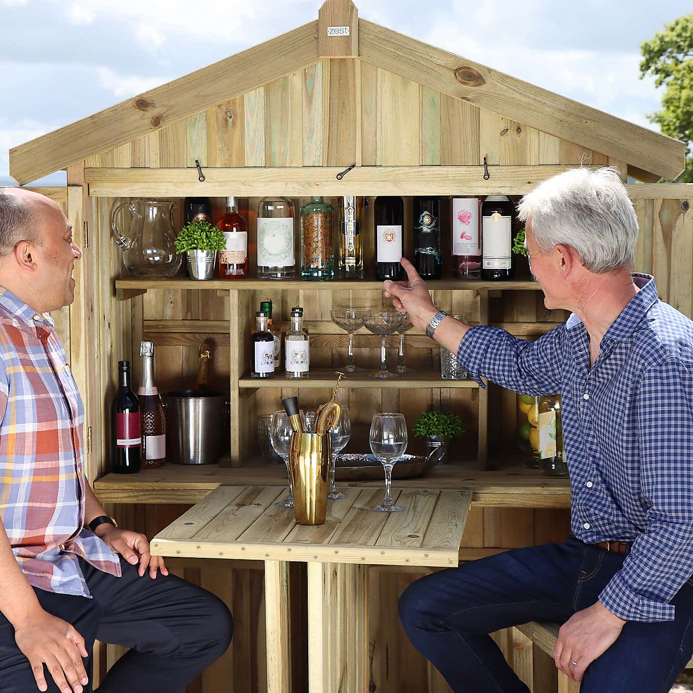 Garden Bar and 2 Stool Set