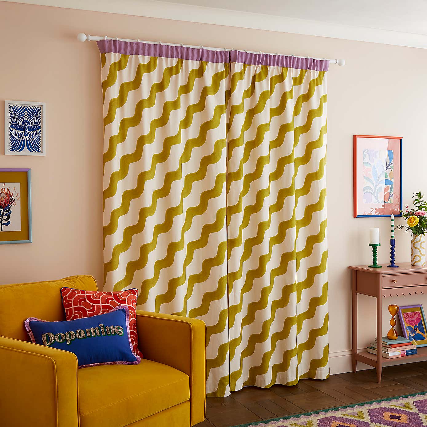 Sophie Robinson Hazy Wave Pencil Pleat Single Curtain