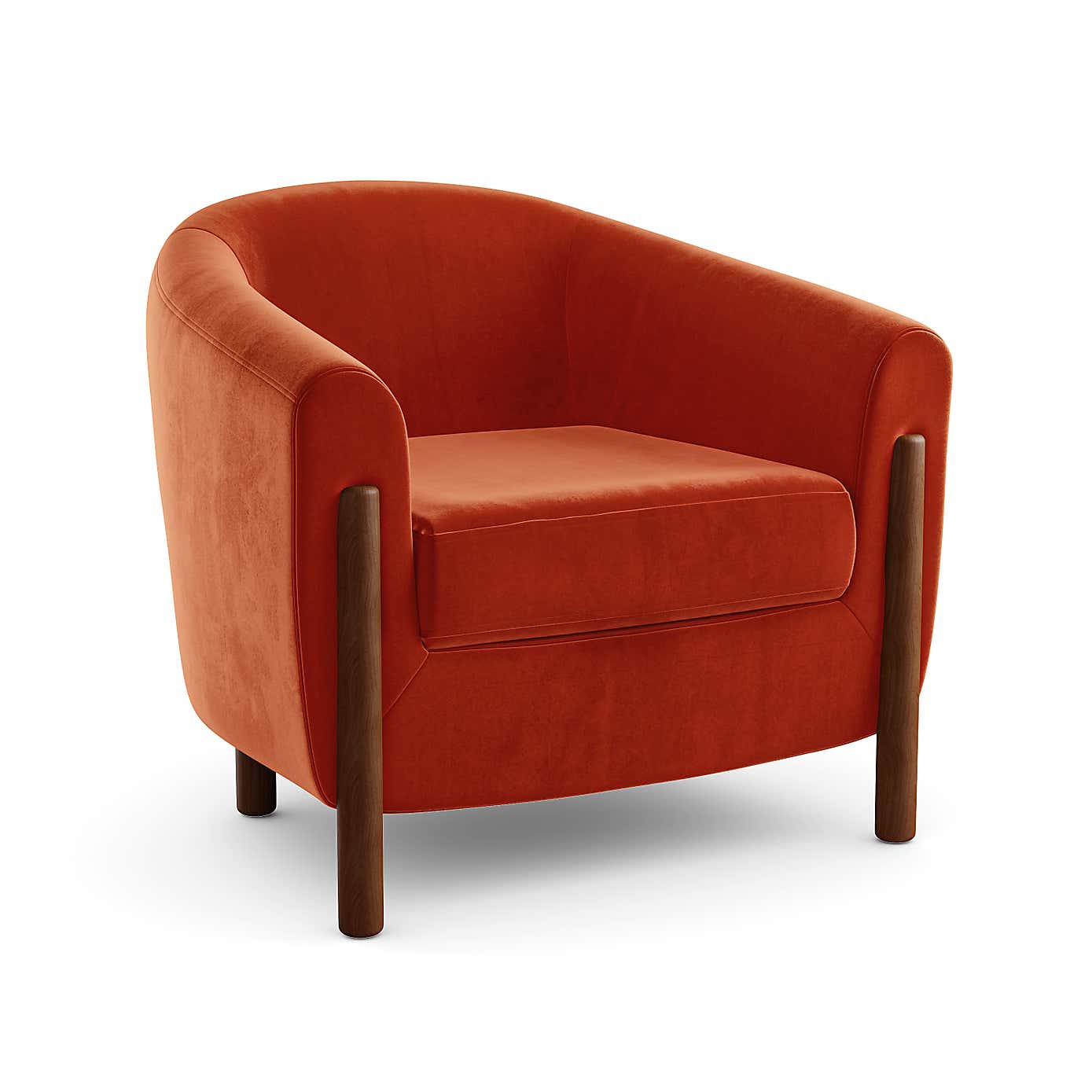 Polly Velvet Wooden Arm Tub Chair