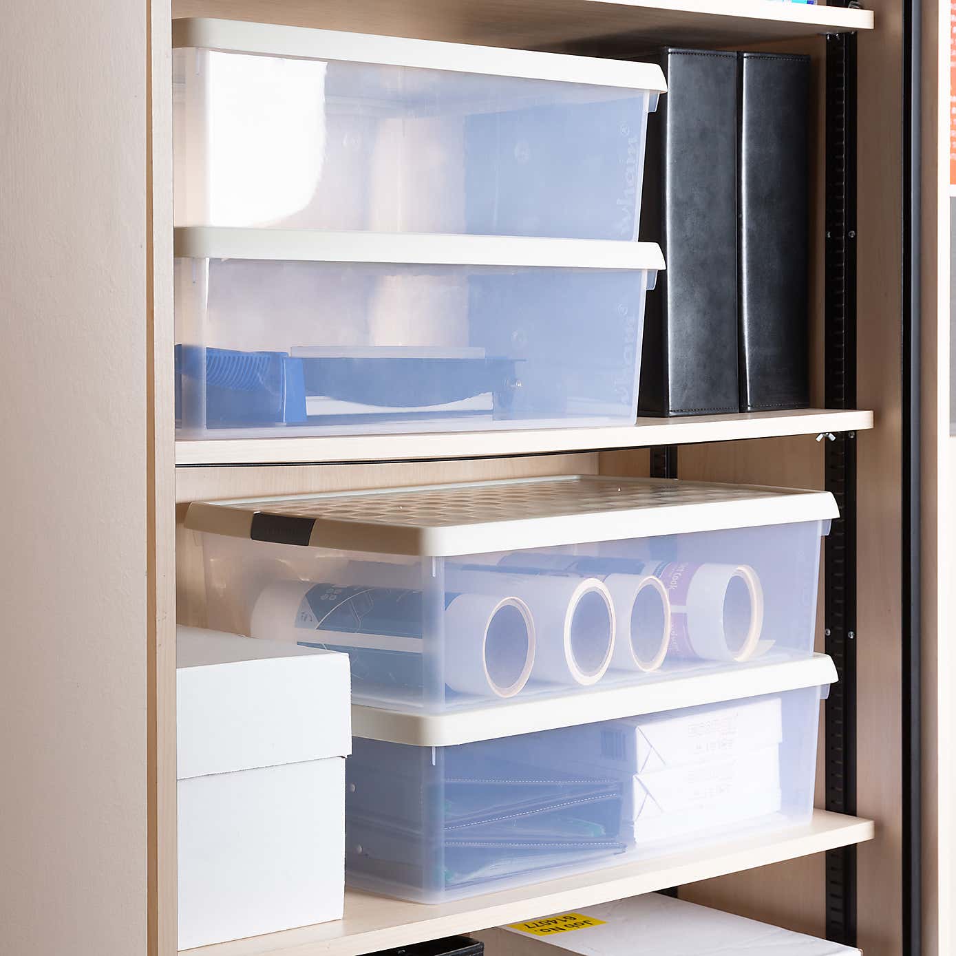 Wham Clip Pack of 4 Rectangle Storage Boxes With Lids