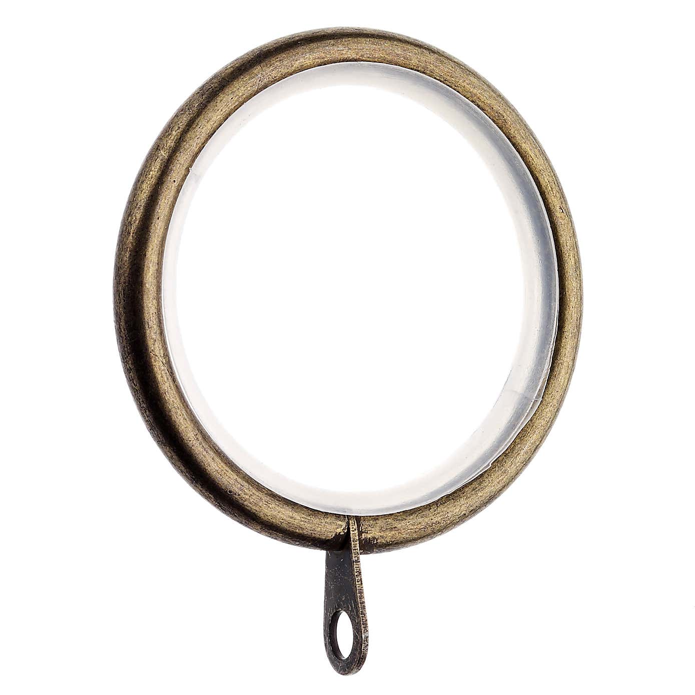 Pack of 6 Lined Metal Curtain Rings Dia. 28mm
