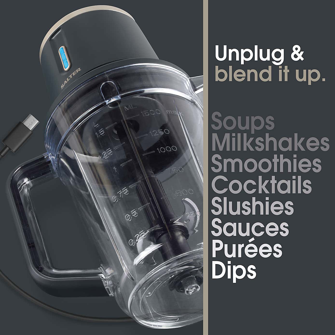 Salter Cordless Jug Blender Grey