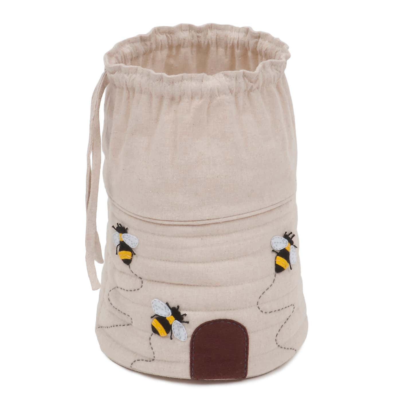 Hobby Gift Bee Hive Round Drawstring Craft Bag Natural