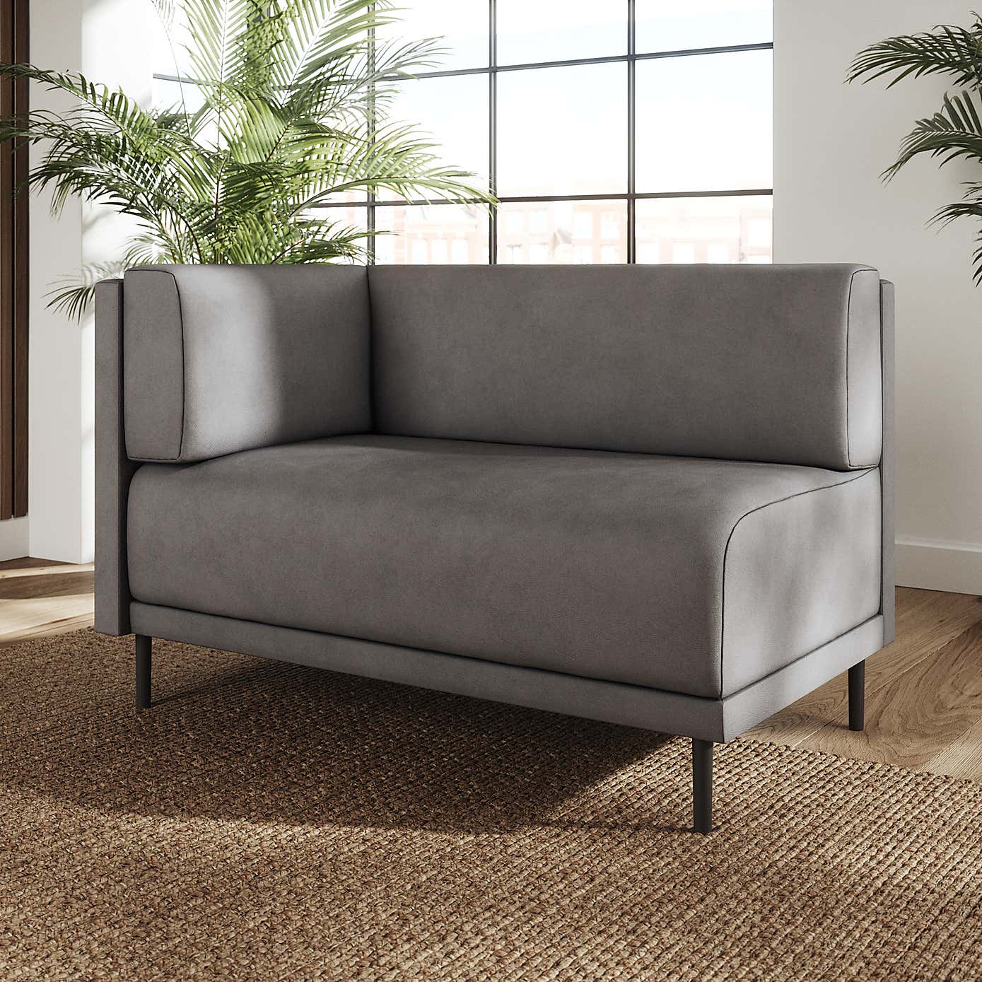 Mae Corner Dining Bench, Faux Leather