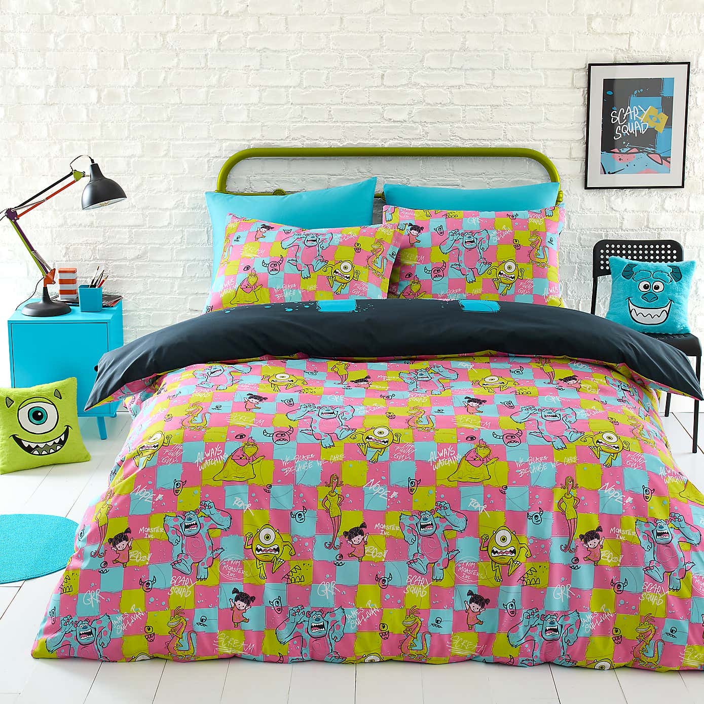 Disney Monsters, Inc. Reversible Duvet Cover and Pillowcase Set
