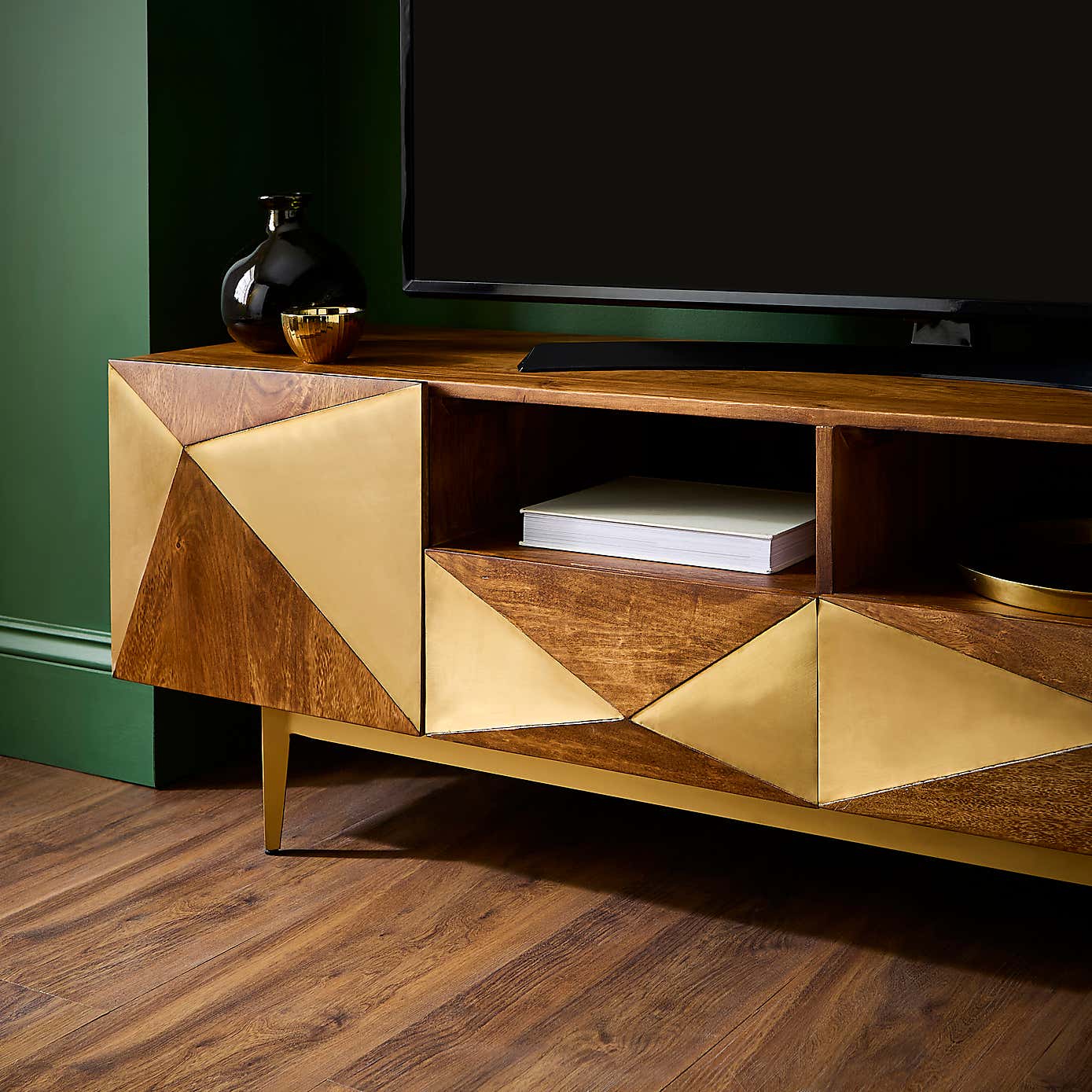 Zadie Extra Wide TV Unit for TVs up to 80", Mango Wood