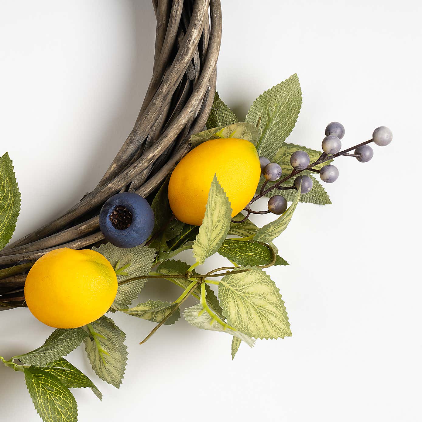 Artificial Lemon & Berry Twisted Base Wreath