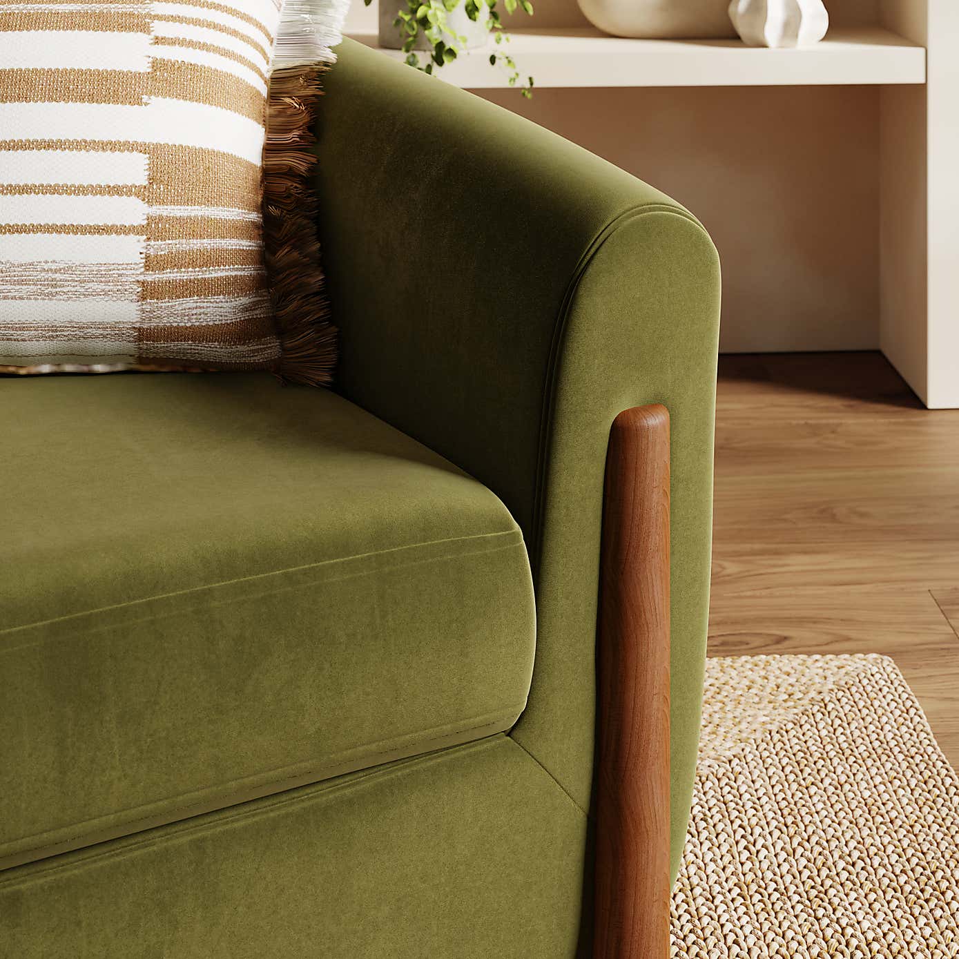 Polly Velvet Wooden Arm Tub Chair