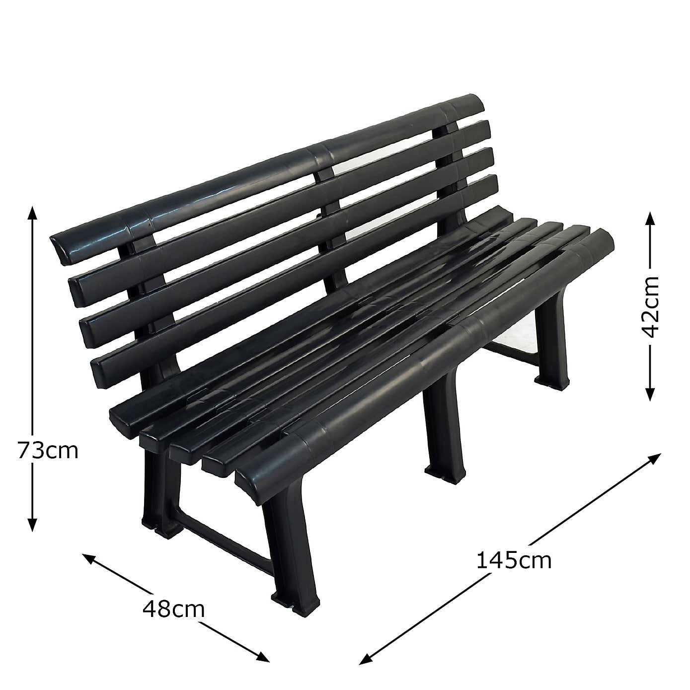 Brindisi Dark Grey Bench