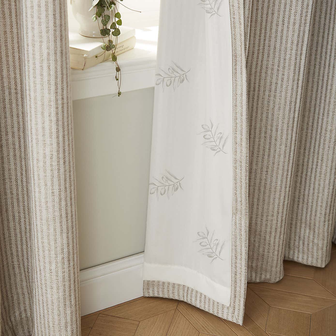 Churchgate Herringbone Stripe Eyelet Curtains