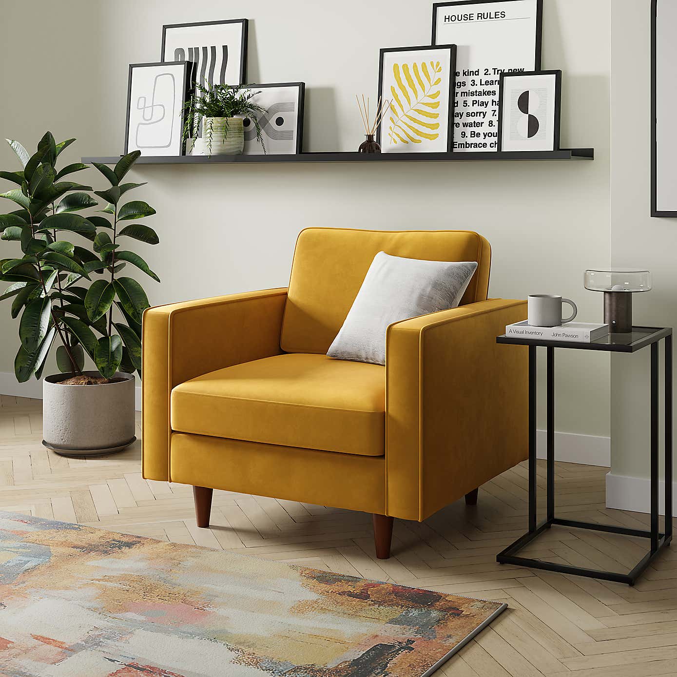 Zoe Plain Velvet Armchair