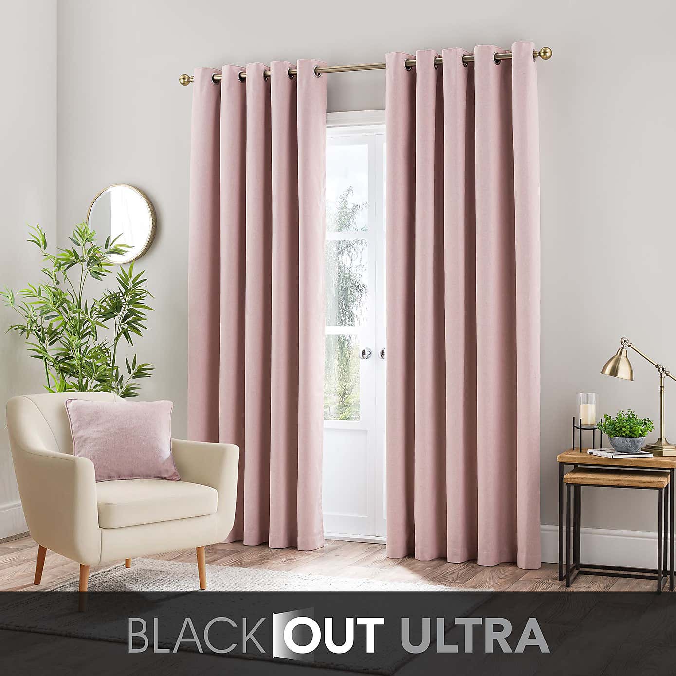 Luna Brushed Ultra Blackout Eyelet Curtains