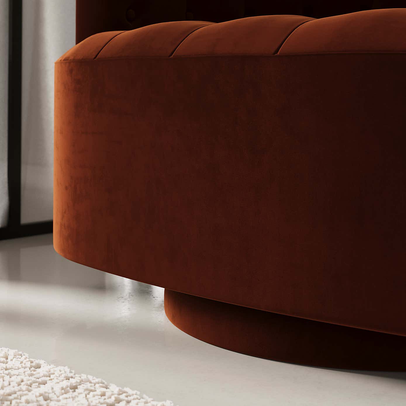 Elena Buttoned Swivel Chair