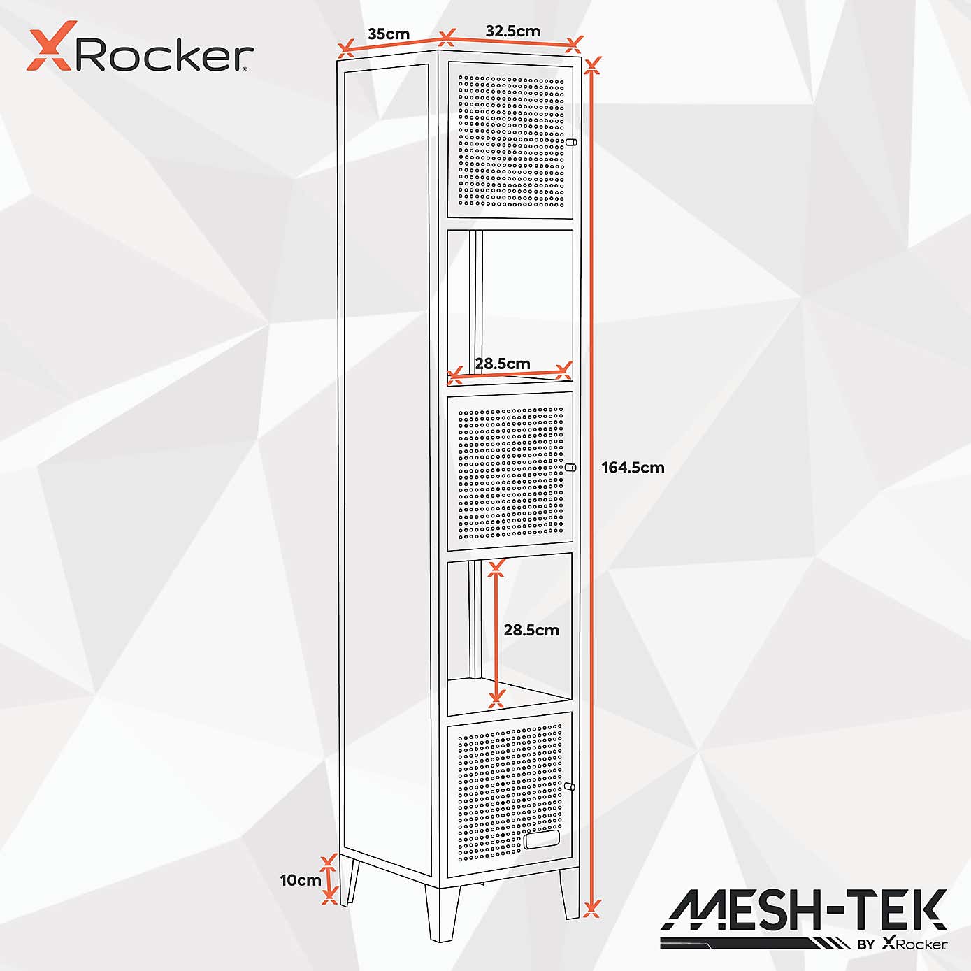 X Rocker MESH TEK Tower Shelf Cabinet with 5 Cube Storage