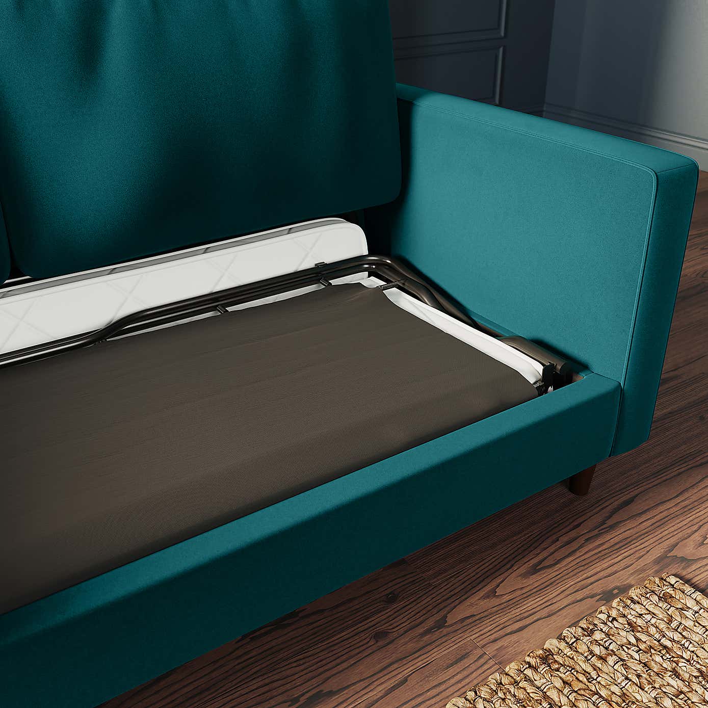 Zoe Velvet 3 Seater Double Sofa Bed