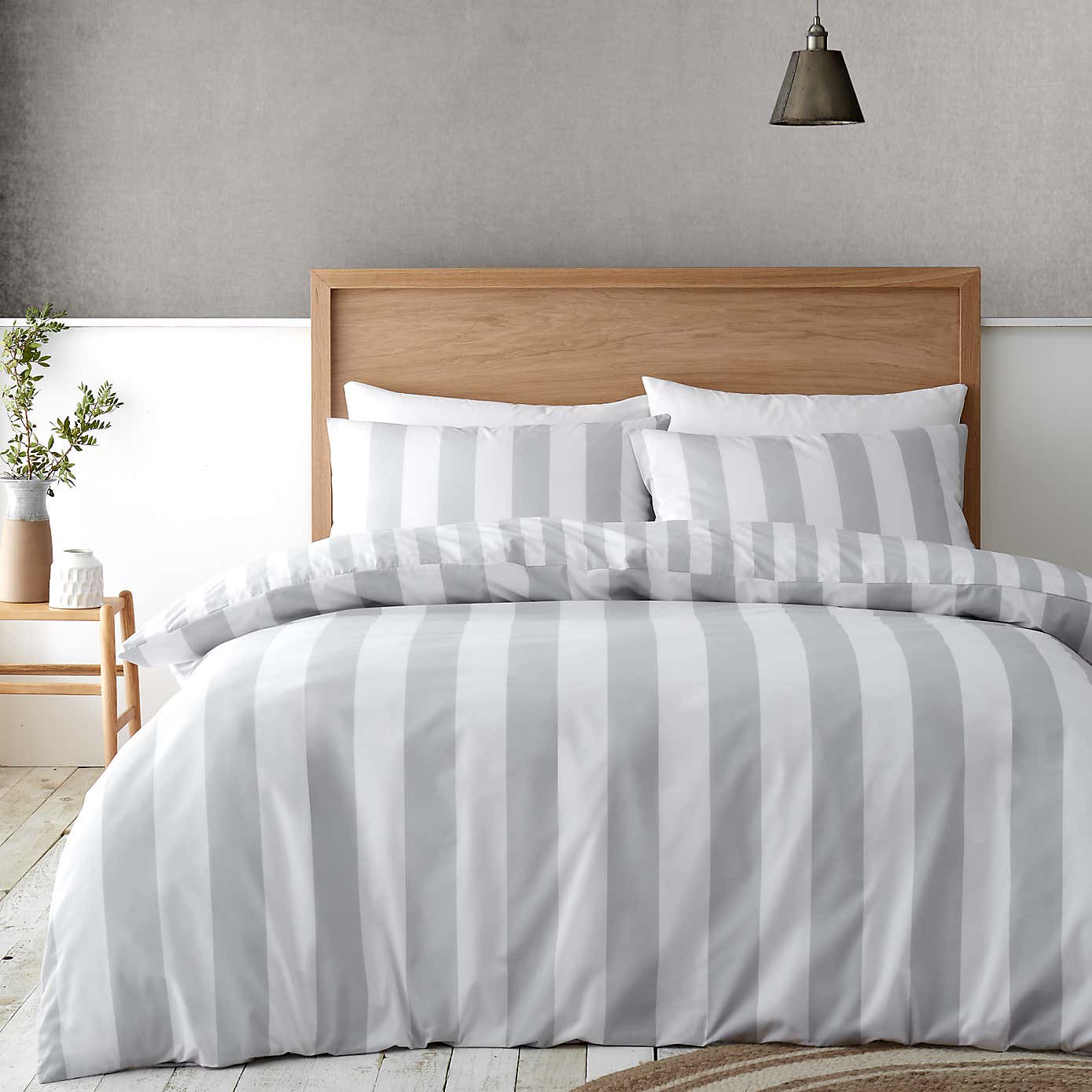Catherine Lansfield Cove Stripe Duvet Cover and Pillowcase Set