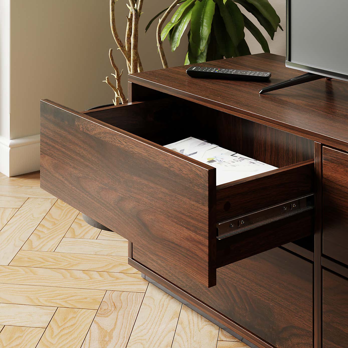 Walter Extra Wide TV Unit for TVs up to 65"